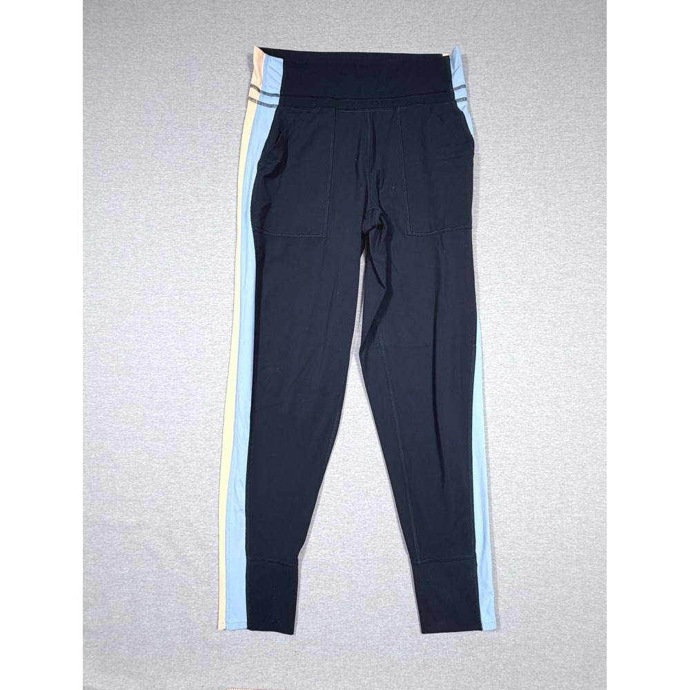 FP Movement Free People High Rise Stripe Never Better Jogger Black Blue Yellow